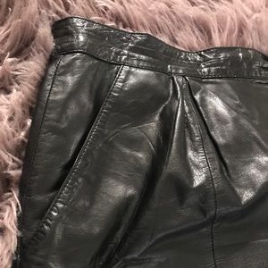 Black Genuine Leather Skirt